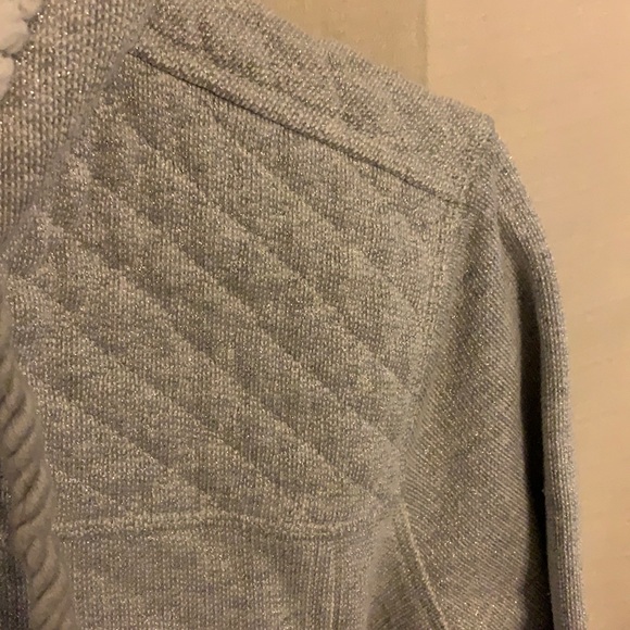 Cute silver sparkly zip down hoodie - Picture 3 of 7